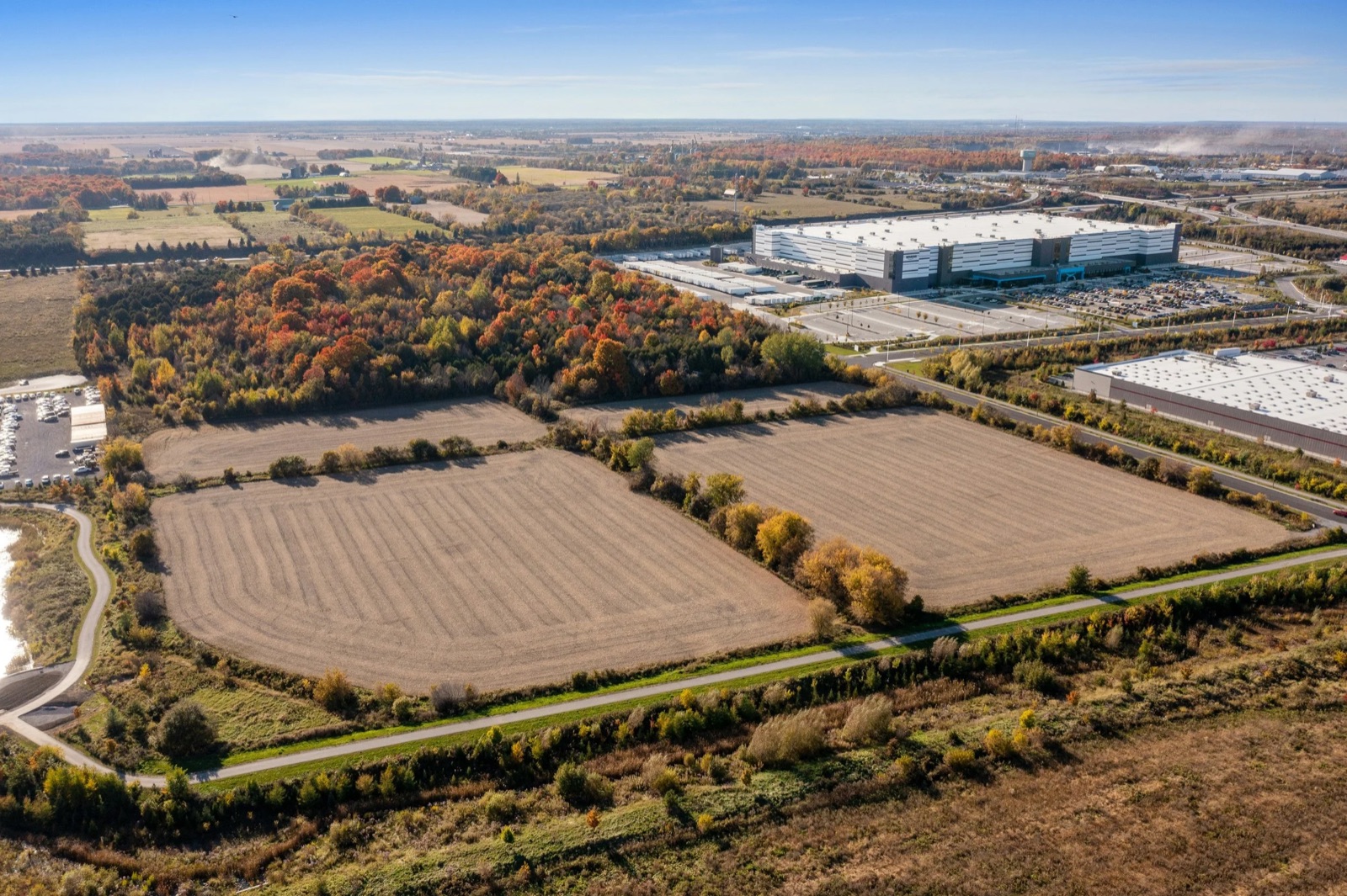 Overhead aerial view of a land plot in Cyprus