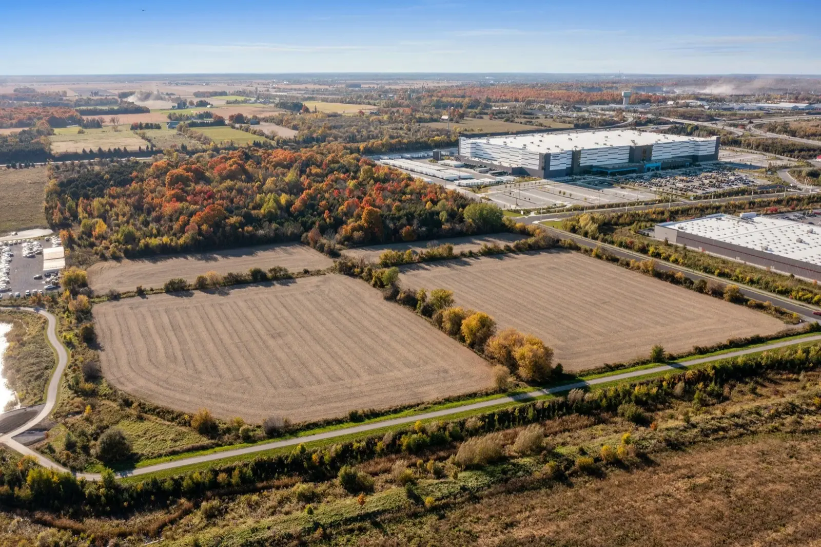 Overhead aerial view of a land plot in Cyprus