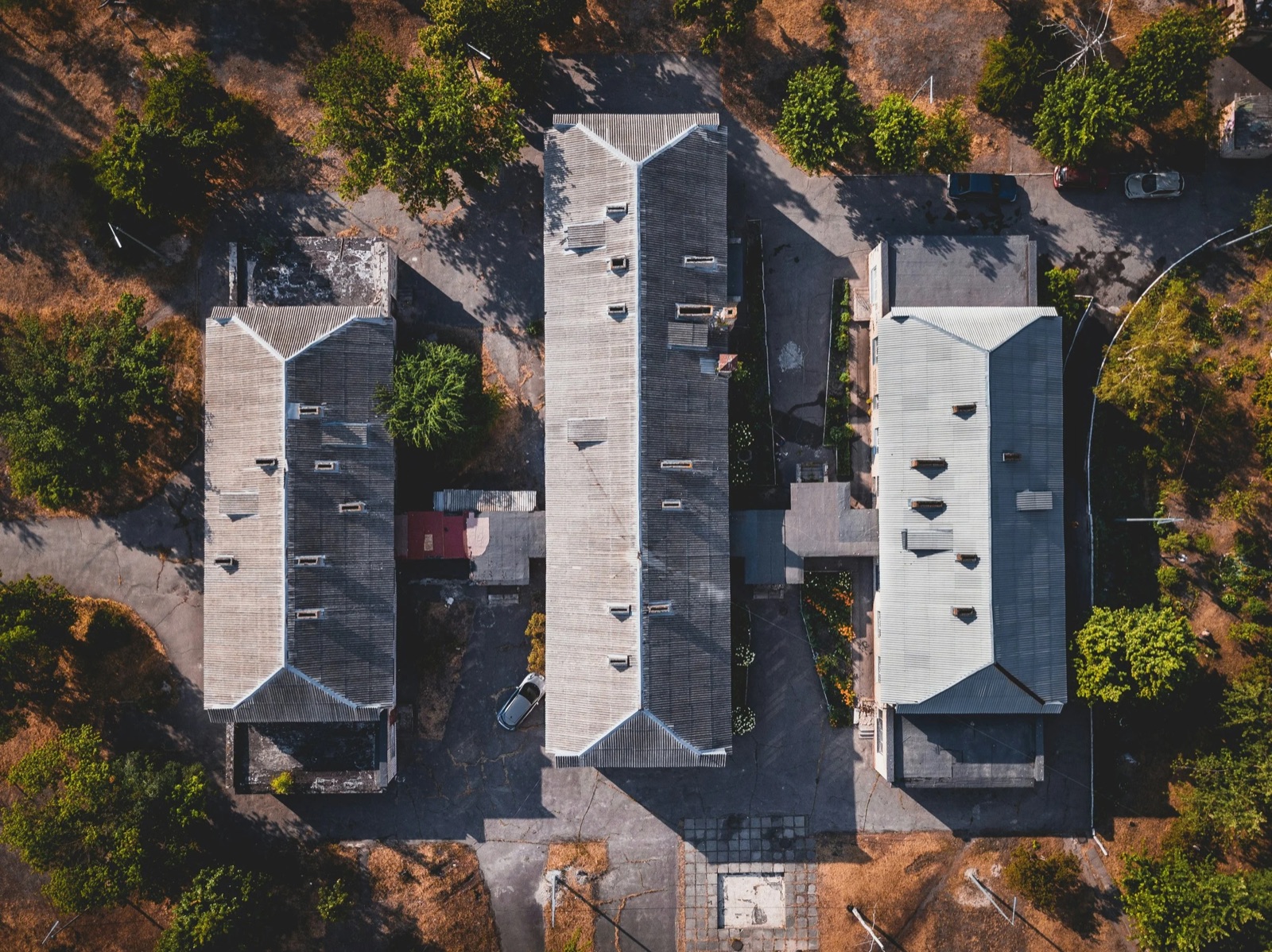Aerial view of a Cyprus property at golden hour