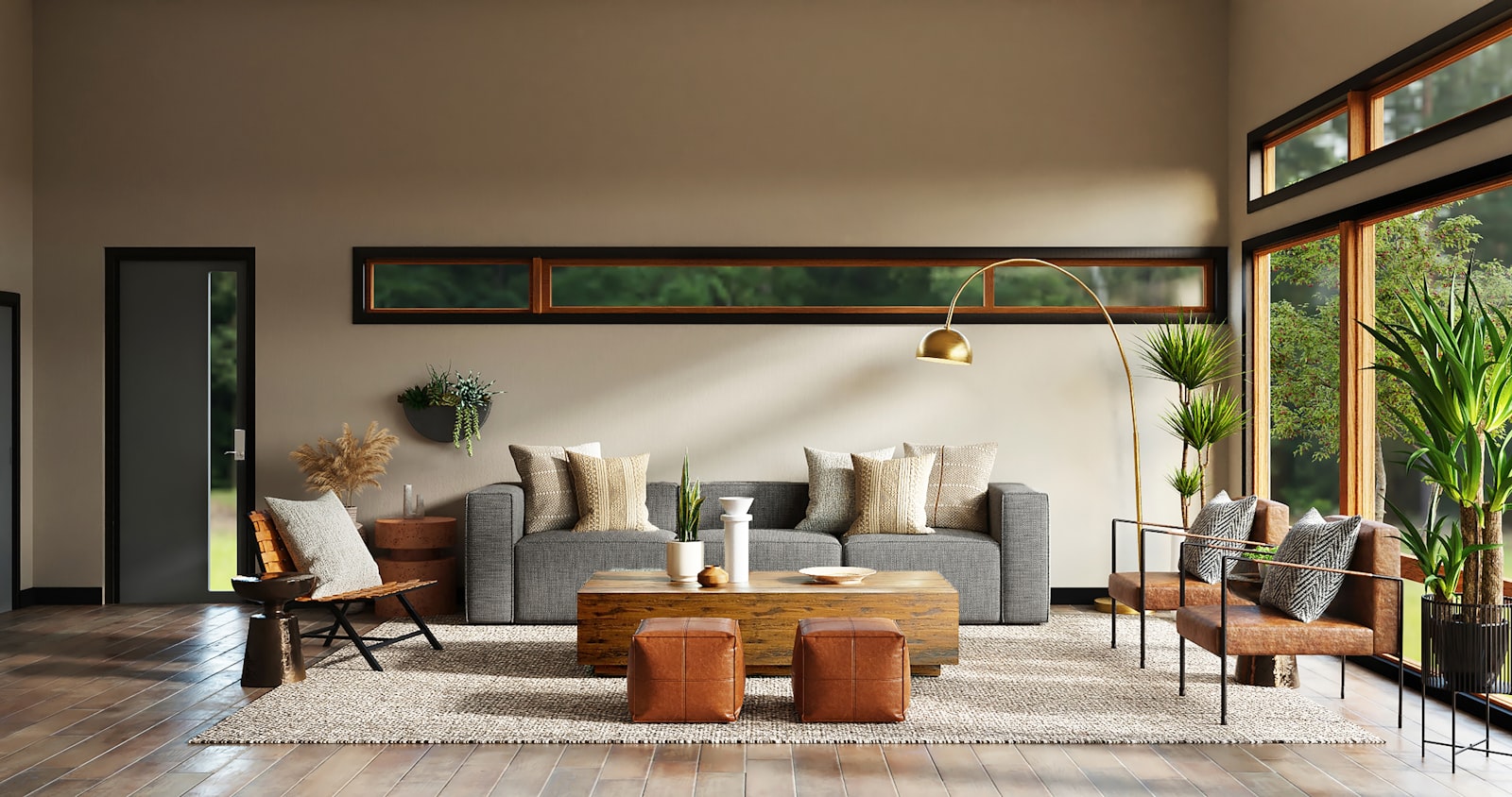 Spacious modern living room interior of a Cyprus home, suited to a 360 virtual tour
